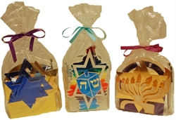 Picture of Dreidel, Menorah & Star of David Note Caddies