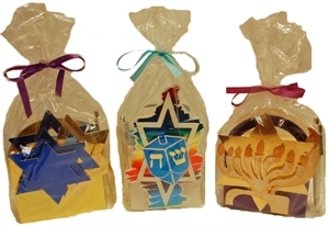 Picture of Dreidel, Menorah & Star of David Note Caddies
