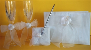 Picture of Wedding Accessories - "Organza Bow" 5 pc set by Beverly Clark