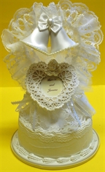 Picture of Wedding Cake Topper with Bells & Heart Shaped Picture Frame