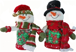Picture of Snow People Candy Jars filled with M & M's