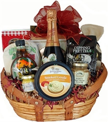 Picture of Custom Wedding Basket with Perrier Jouet