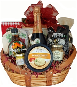 Picture of Custom Wedding Basket with Perrier Jouet
