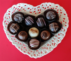 Picture of Porcelain Heart Dish with Truffles